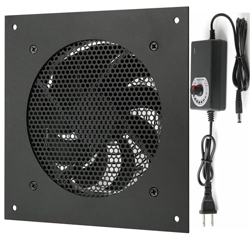 Nalle 120MM Quiet Cooling Single Fan System with Power Adapter and Speed Control for Home Theater AV Cabinets Server Cabinet Greenhouse Cooling 6.3 * 6.3 Front-Panel