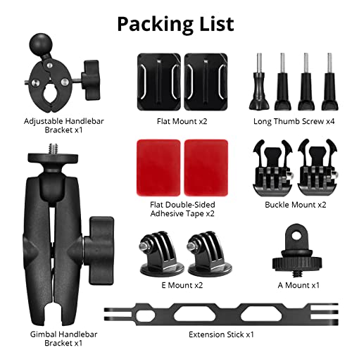 Image of AKASO Action Camera Motorcycle Kit Compatible EK7000 /EK7000 Pro /Brave 4 /Brave 4 pro /Brave 7 LE /Brave 7 /Brave 8 /V50X /V50 Pro /V50 Elite /GoPro Hero 12 11 10 9 8 /DJI /Apexcam Action Camera