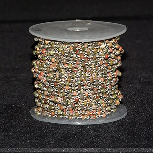 Fil unakite enveloppé argent LKBEADS transmettez votre passion à travers vos bijoux