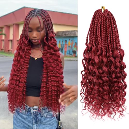 Burgundy Goddess Box Braids