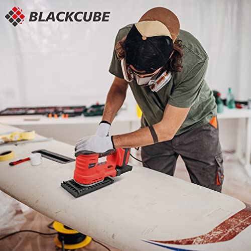Blackcube 5-In-1 Cordless Multi-Function Detail Sander, 20V Powerful Sander With 6 Speeds Control And Dust Bag For Sanding Wood, 2.0 Battery And 2.3A Fast Charger,10 Pcs Sander Papers Included #TOP6