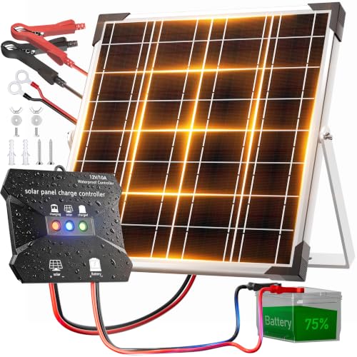 Voltset Solar Panel Kit 20W 12V, Waterproof Solar Battery Charger for Car