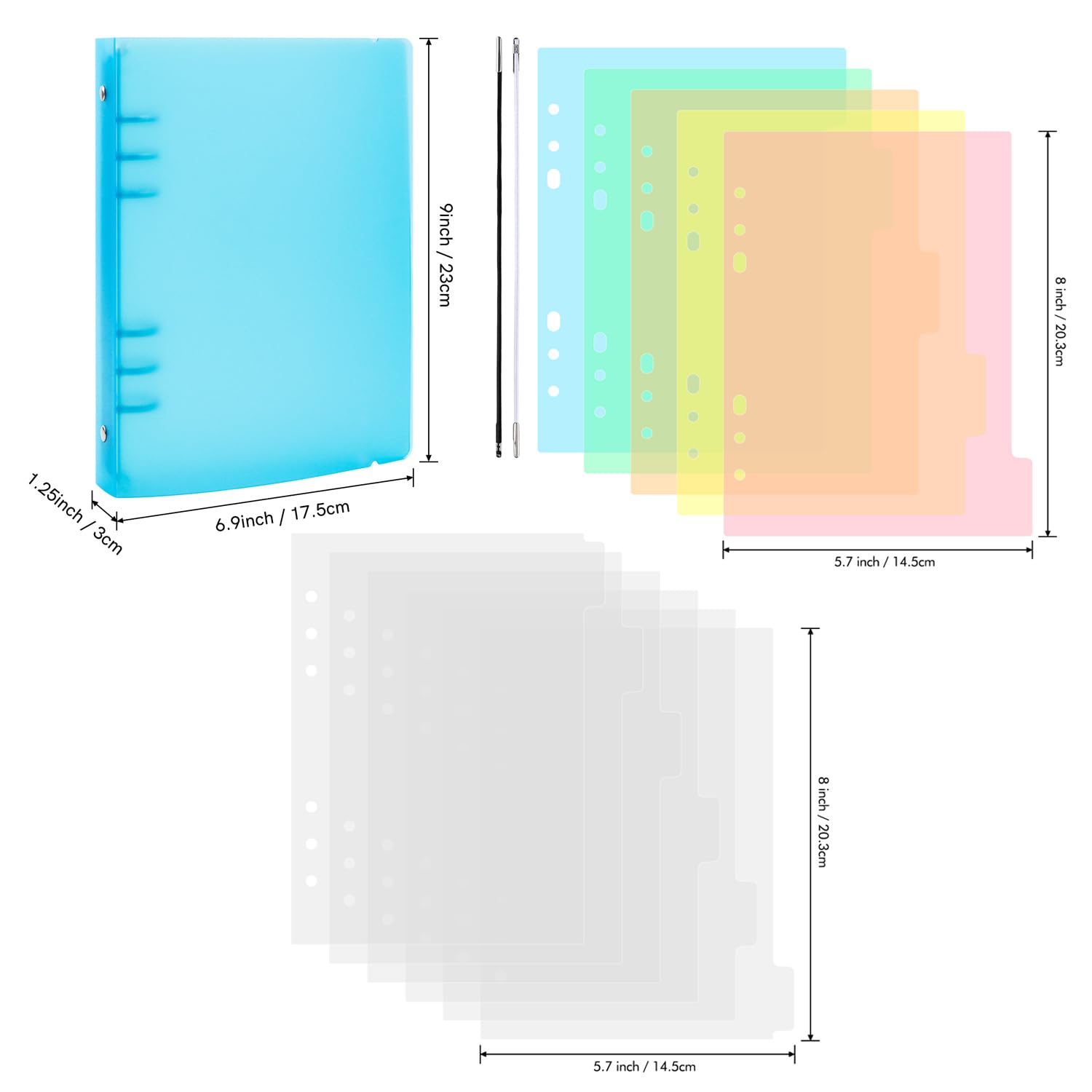 Classeur A5 à 6 Anneaux BAOFALI Avec 25 Pochettes - Idéal Pour Ranger Matrices De Découpe, Tampons, Photos, Cartes… (couleur Orange)