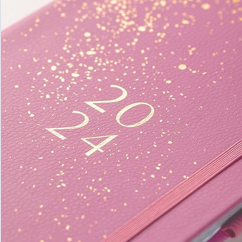 Busy B A5 To Do Diary January to December 2024 - Pink - Faux Leather Week to View Diary with Notes, Tear-Out Lists & Pockets - Image 3