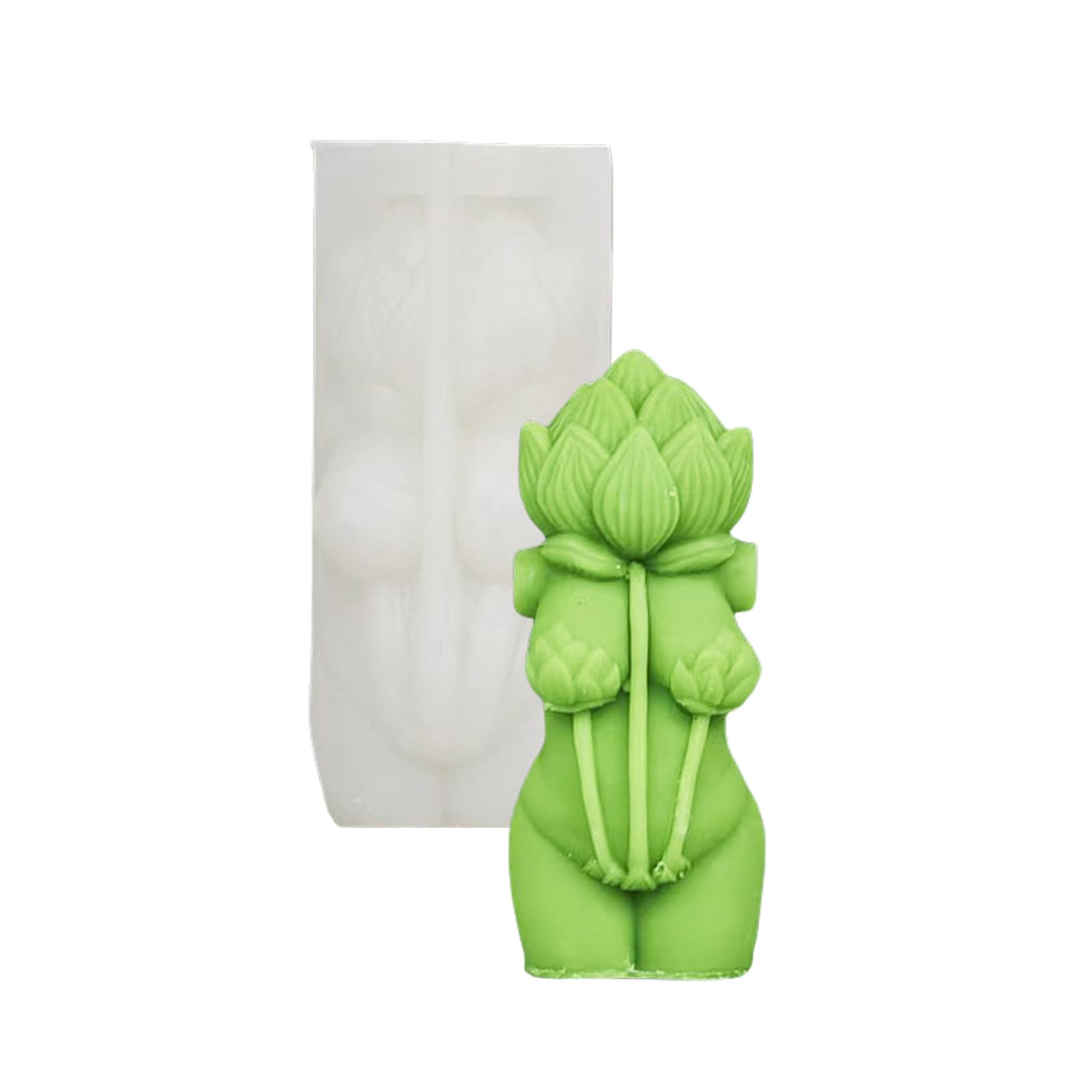 Jazuaiao Silicone Human Body Scented Molds Castings Molds Rose Mushroom Body Ornament Craft Supplies Human Silicone Mushroom Plaster Ornament