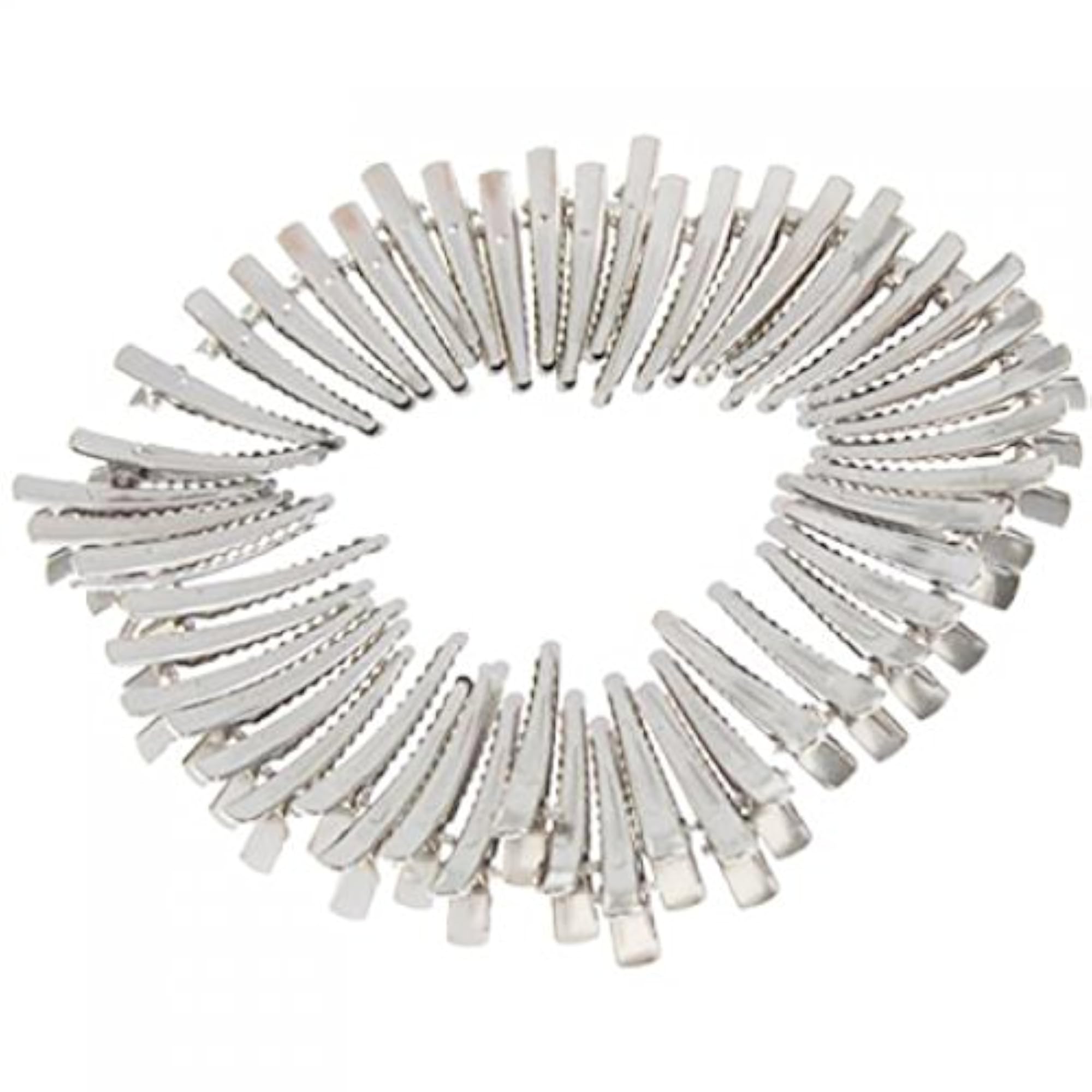 Stiff Durable Single Prong Alligator Clips, Pack of 100, Silver