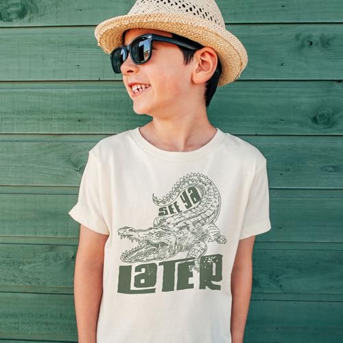 See Ya Later Gator Kids Shirt - Funny Alligator Lover Saying Animal Outfit - Natural Toddler & Youth Graphic Tee2