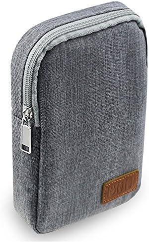 Electronic Accessories Bag,Digital Gadget Organizer Case,Gray Nylon Travel Gear Storage Carrying Sleeve Pouch for Cable,USB,Earphones,Portable Hard Drives,Power Banks