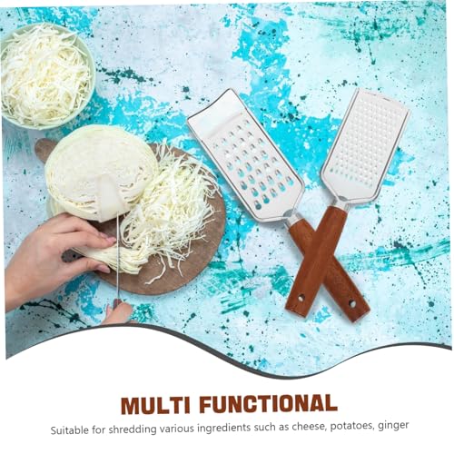 Cabilock 2pcs Rallador De Queso Acero Inoxidable miniatura 3