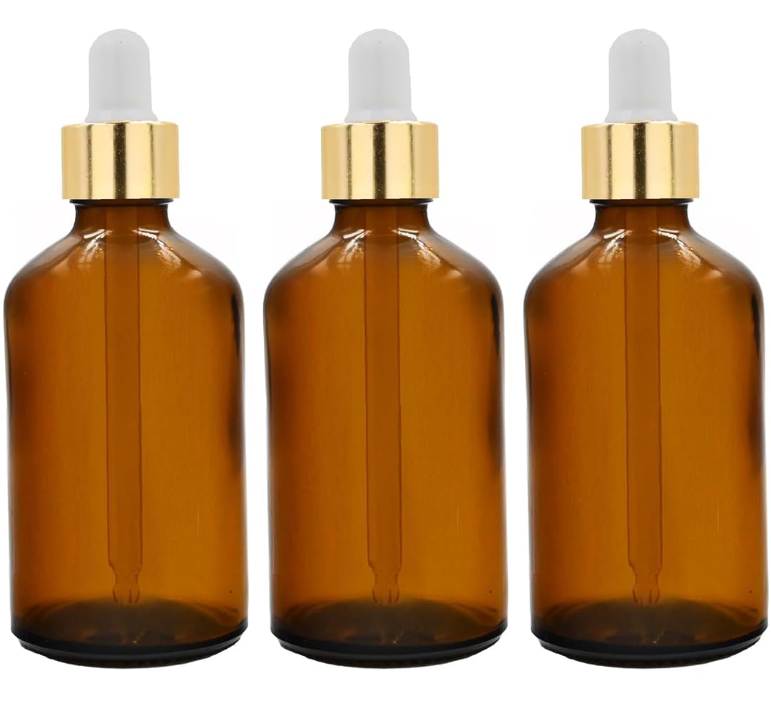 Hunky Dory 6pcs100ml Empty Serum Bottle – Reusable Amber Glass for Skincare, Essential Oils, and DIY Products-image-3