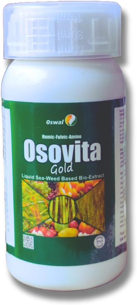 Oswal Osovita Gold 250ml Liquid NPK and Seaweed based Organic Plant Tonic for Home Garden| Plant Growth Promoter for Indoor and Outdoor Plants | Suitable for Leafy/Flowering/Fruit Plants.