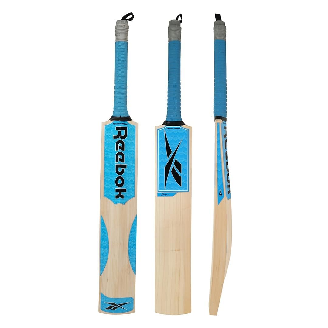 Reebok New Striker Kashmir Willow Cricket Bat | Premium Kashmir Willow | Lightweight Pickup | Large Sweet Spot | Durable Cricket Bat for Tennis & Soft Leather Ball-image-16