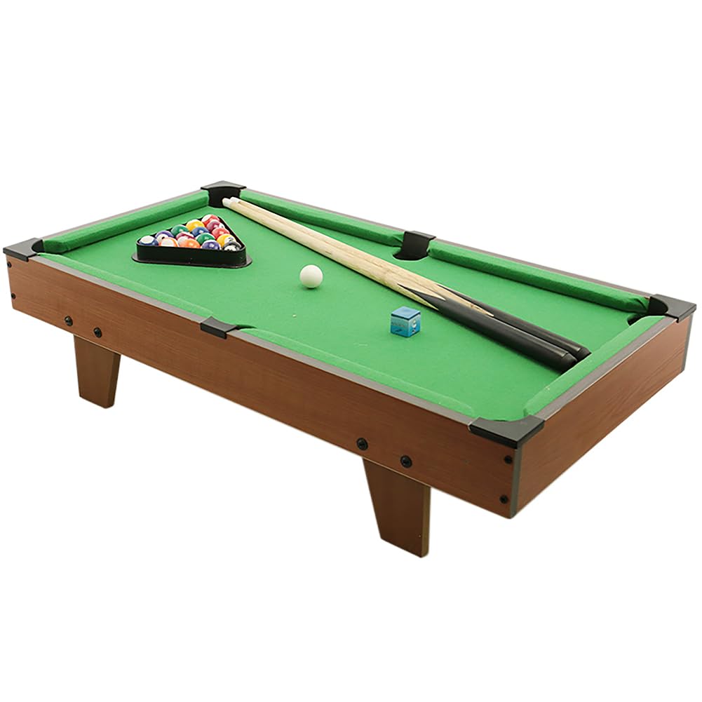 BAKAJI Carambola da Tavolo Rialzata con Stecche e Palle con Triangolo, Biliardo da Casa con Gambe e Palline e Accessori per Adulti e Bambini, Gioco di Società Idea Regalo, 69 x 36.5 x 17 cm