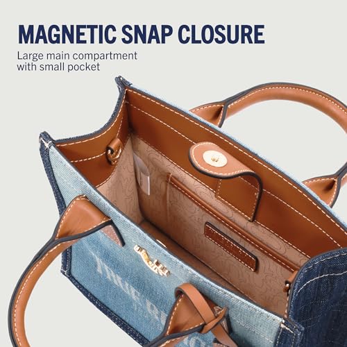 Image of True Religion Women's Tote Bag, Medium Travel Purse Handbag with Adjustable Shoulder Strap and Horseshoe Logo