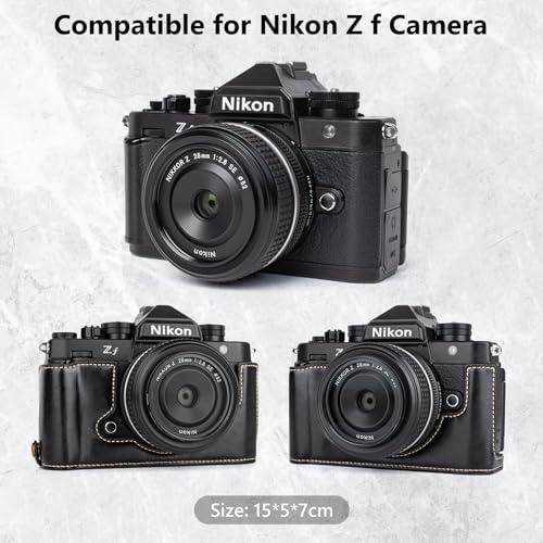 MUZIRI KINOKOO Z f Zf Case, PU Leather Protective Case Compatible for Z f/Zf Camera - with Hand Grip and Opening Bottom Design - Black - Image 2
