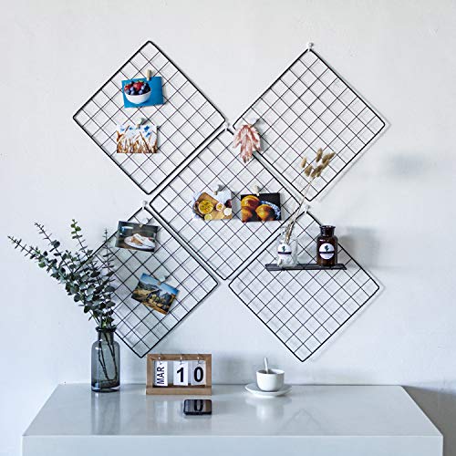 devesanter Gitter Foto Wand Drahtgitter Panel Bild Display Eisen Dekorative Rack Fotografie Wand Ins Display Fotowand 30,5 x 30,5 cm Set von 6 (schwarz) Cover