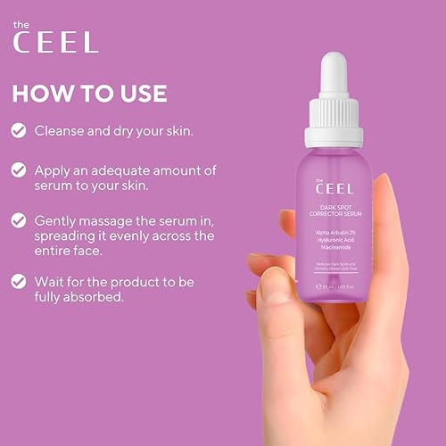 Miniatura 3 de The Ceel Suero corrector de manchas oscuras con glutatión y niacinamida  Suero facial iluminador para tono de piel desigual, hiperpigmentación y