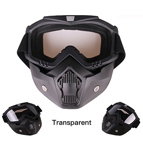 Máscara de óculos removível para motocicleta KKmoon, à prova de vento, à prova de areia, respirável,
