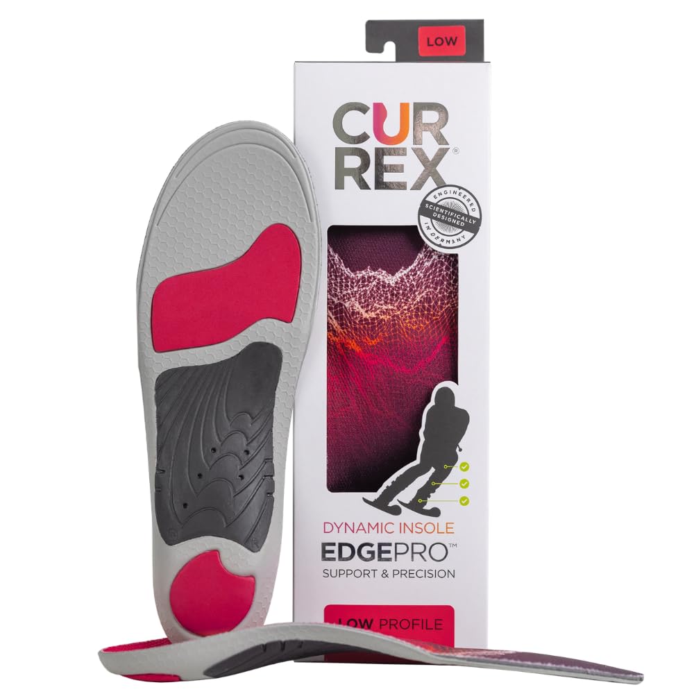 CURREX EdgePro Thermo Regulating Ski Boot Insoles for Snowboarding, Skiing, & Winter Sports – Ski Boot Inserts with Shock Absorbing Cushioning – for