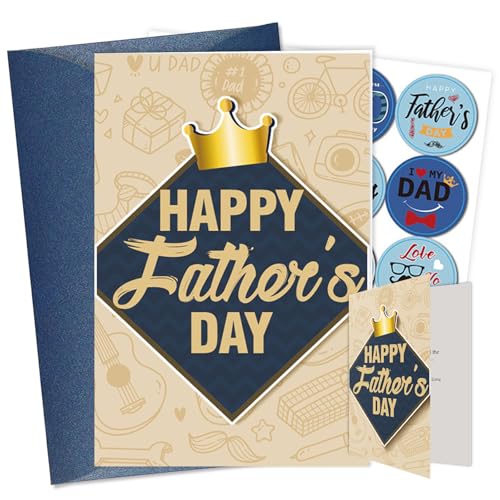 FurniGift Happy Fathers Day Card 3D Die-Cut Greeting, Card