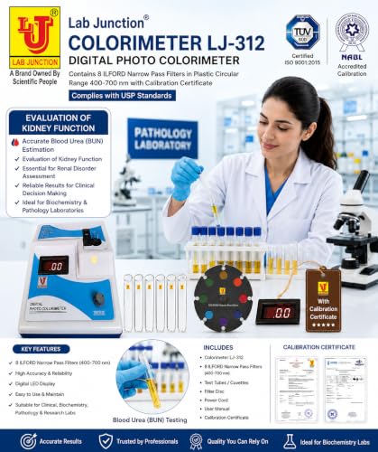 Image of Colorimeter LJ-312 Digital Photo Colorimeter contains 8 ILFORD Narrow Pass Filters in Plastic Circular Range 400-700 nm with Calibration Certificate complies with USP Standards