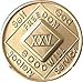25 Year NA Medallion Official Narcotics Anonymous Chip XXV