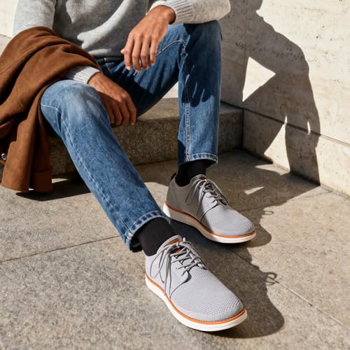 Bruno Marc Men's KnitFlex Breeze Mesh Sneakers Oxfords Lace-Up Lightweight Casual Walking Shoes