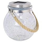 Feit Electric 3 in. Glass Crackle Jar Hanging Lantern Clear - Case of: 1;