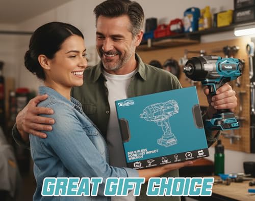 Image of Cordless Impact Wrench 3 /4 inch Compatible with Makita 18V Battery, 1850Ft-lbs(2500N.m) High Torque Impact Gun Heavy Duty, Brushless Electric Power Impact Driver with 4 Speed Modes & LED Work Light