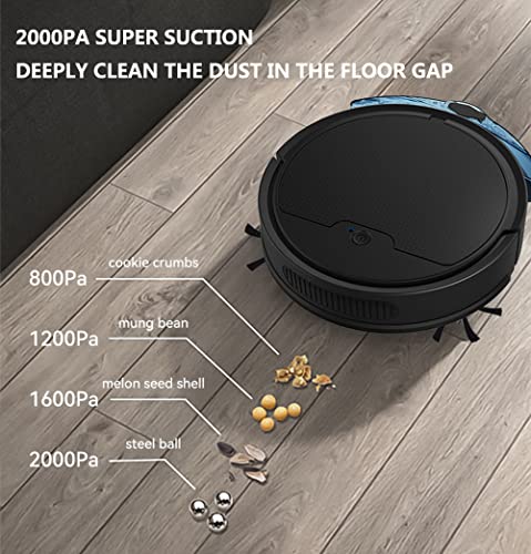 Robot Stofzuiger en Mop All in One, 2 in 1 Dweilen Robot Vacuüm Met Watertank en Vuilnisbak, 2000 PA Zuiging, 80 Min-Hardlopen, Krachtige Robotic Vacuum voor Thuiskantoor Tapijt Hardhout (blauw) - Image 5