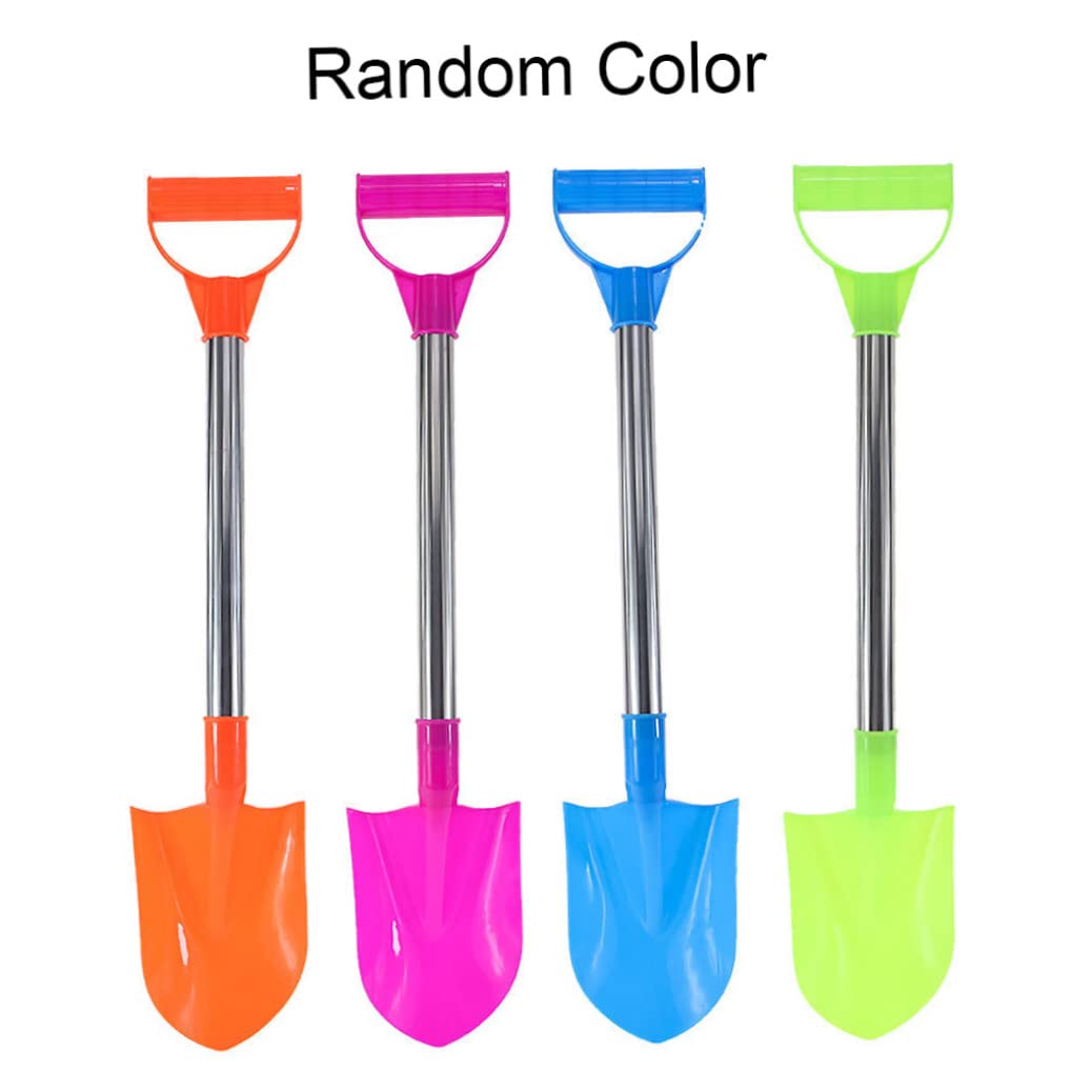 Set Pala da Neve per Bambini 4 Pezzi, Vanghe da scavo in plastica con Manici in Acciaio Inossidabile, Colori Casuali