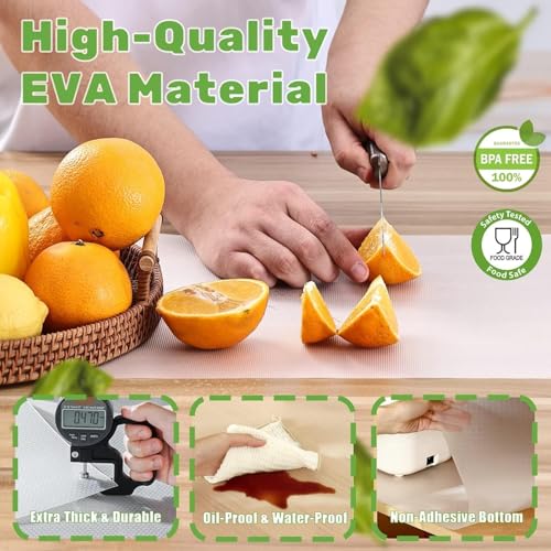 Image of Refrigerator Mat Roll 45x300cm, Multipurpose Shelf Liner, Waterproof Non Slip Drawer Liner, Kitchen Cupboard Shelf Mat, Fridge Rack Liner, Transparent Cabinet Protector Sheet Roll