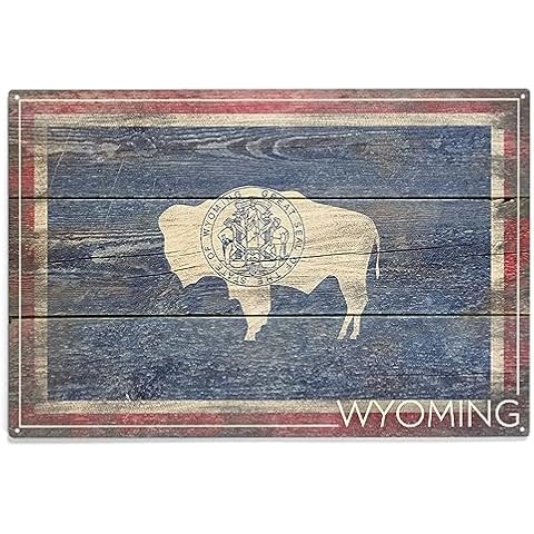 Lantern Press Wyoming Flag Wood Sign Cover