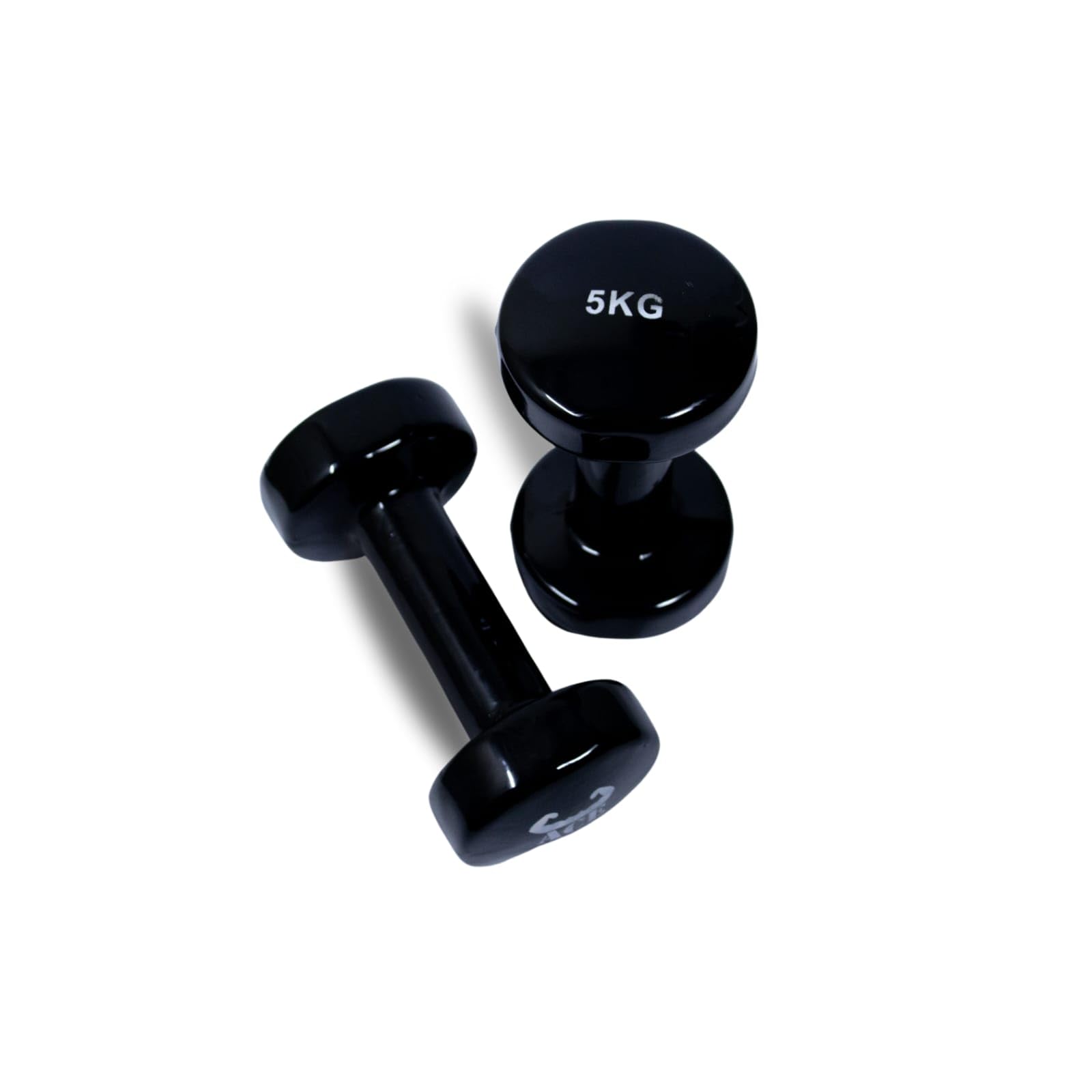 ACE Best In Class Vinyl Dumbbells For Hand Weights Strength Training | Full Body Workout| Weight Loss & Exercise | Fitness Training For Mens & Womens | Home Workouts and Gym Equipment Set | 1 Pair (5Kg,Block)