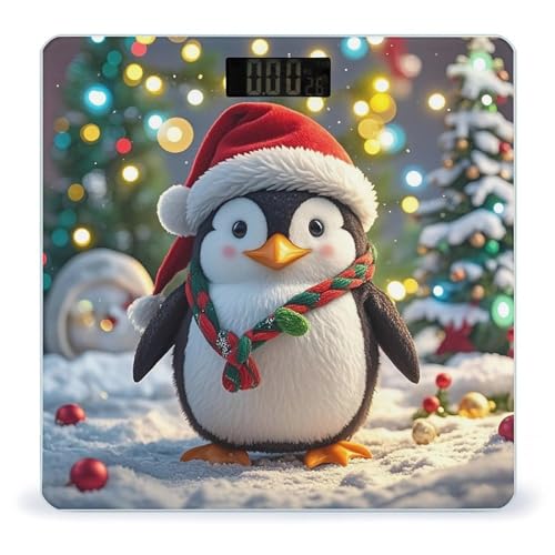 Báscula digital de baño pingüino divertida de Navidad miniatura 1