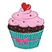 PatchMommy Toppa Termoadesiva Muffin Torta Rossa/Blue Patch Ricamate per Ferro da Stiro o per Cucire - Toppe Adesive per Vestiti, Applicazioni per Tessuti Bambini