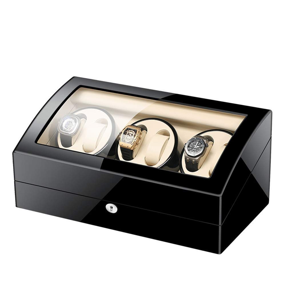 NZPOST Automatic Watch Winder Case 6+7 with Quiet Motor 5 Rotation Mode Setting for Most Wrist Watches Battery AC Adapt