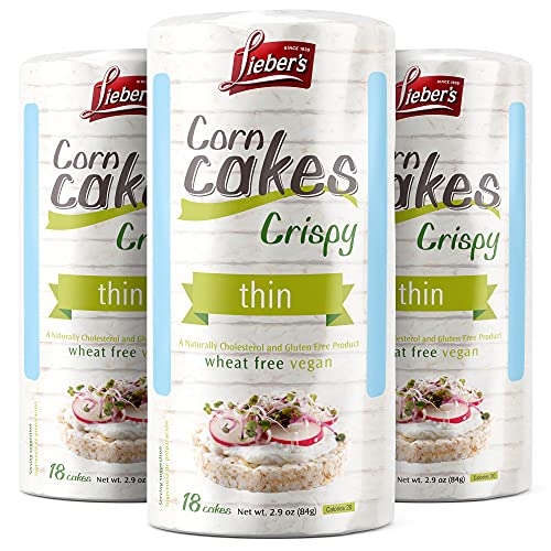 LIEBERS Rice Cakes, Kosher Certified Snack, Dairy Free, Wheat Free, Gluten Free, And Vegan options (Pack of 3)