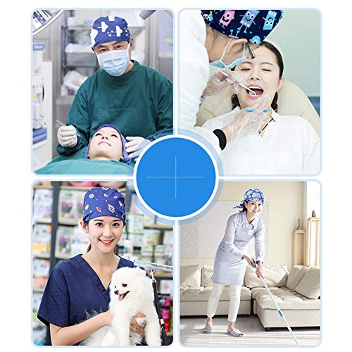 BUTITNOW Working Cap with Button and Sweatband Adjustable Bouffant Hats for Women Men