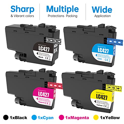 JoyPrinting LC-427 Inkjet Cartridges Compatible for Brother LC-427 Ink Cartridges Compatible for Brother HL-J6010DW MFC-J5955DW MFC-J6955DW MFC-J6957DW MFC-J6959DW (4-Pack) - Image 3