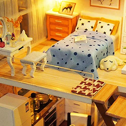 Modellbausätze Mit Möbeln, DIY-Miniatur-Puppenhaus Mit Led-Leuchten, Handgefertigte Mini-Raum-Bastelsets, 3D-Puzzle… – Bild 3