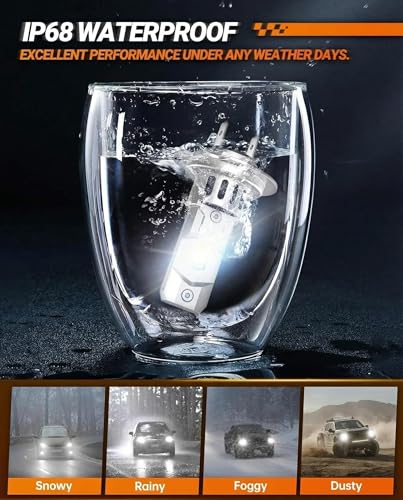 Image of SEALIGHT H7 Led Bulbs, 64,000LM 900% Brightness H7 Light Bulbs, 6500K Cool White Bulbs with 15000RPM Fan, Plug and Play ATV /UTV, 10-Year Extended Lifespan, Pack of 2