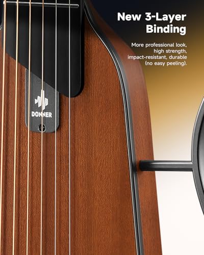 Donner HUSH I EVO2 Acoustic Electric Travel Guitar (Natural) - image 9