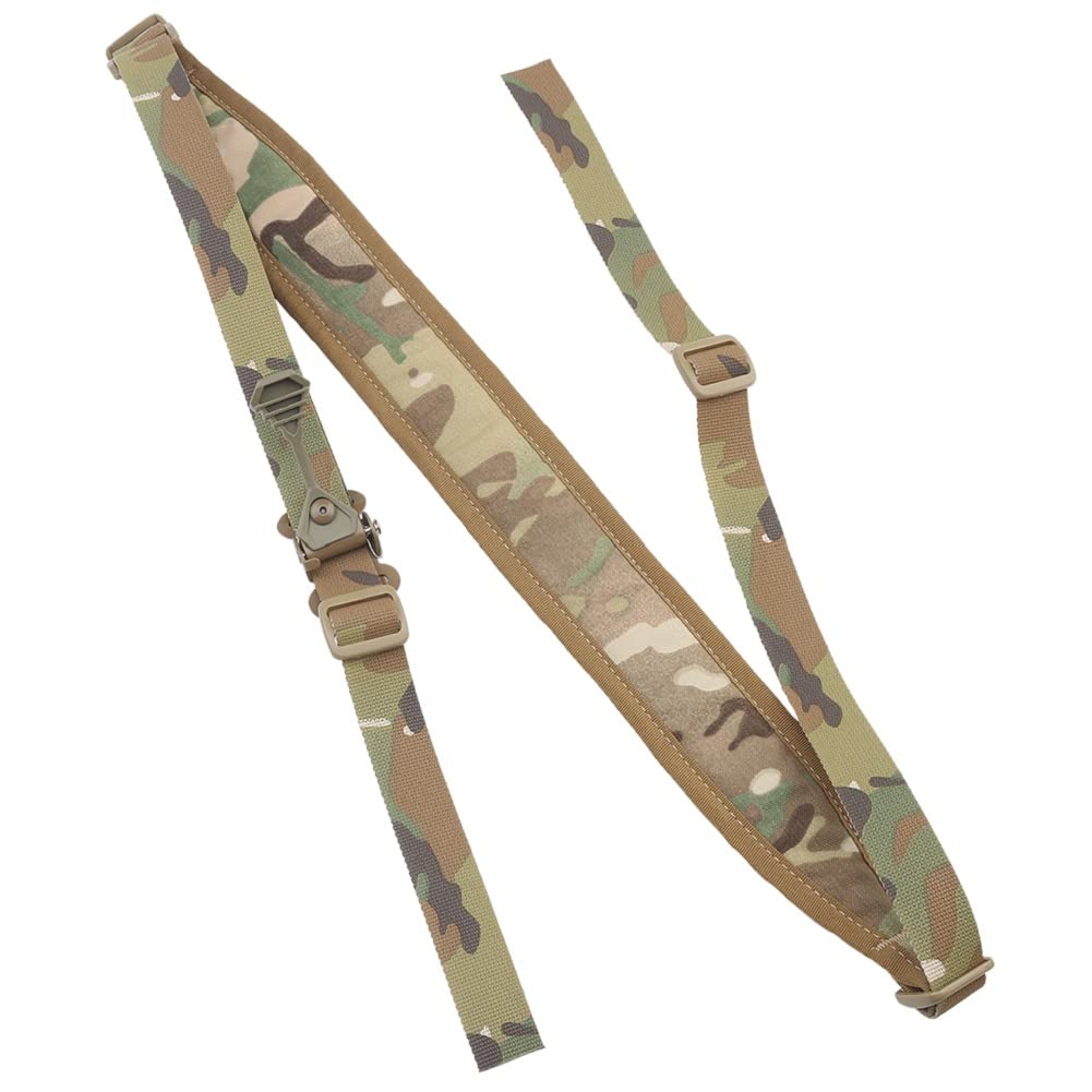 Heavy-Duty Nylon Tactical Shoulder Strap Rubber Pull Tab Replacement Adjustable Strap for Airsoft Paintball Hiking Hunting Camping Accessories (CP)