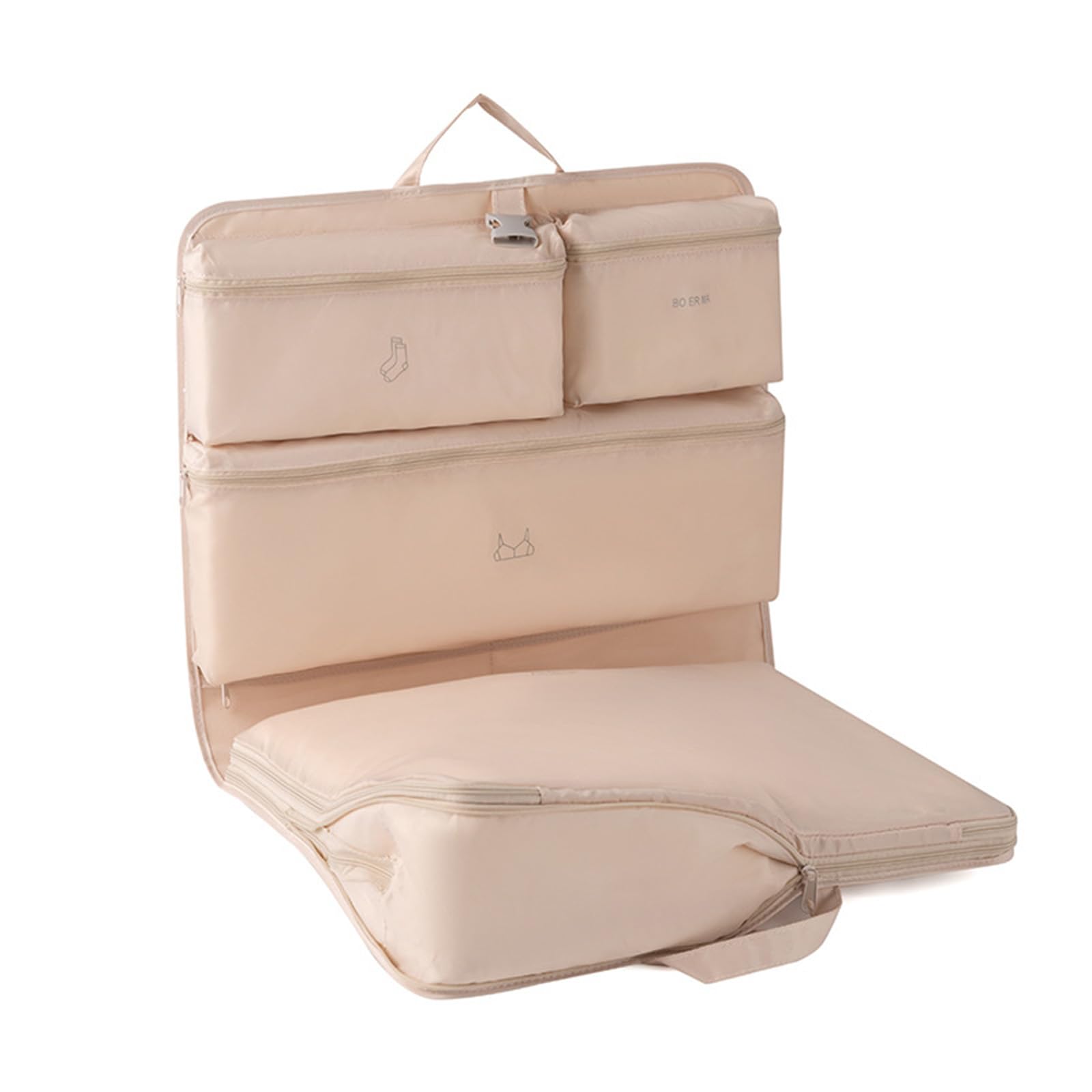 Cinghi Lusso Oat Beige Compression Packing Cubes For Suitcases Packing Cubes Compression Set For Travel Essentials Suitcase Organiser Bags Travel Cubes Camping Storage (Oat Beige)