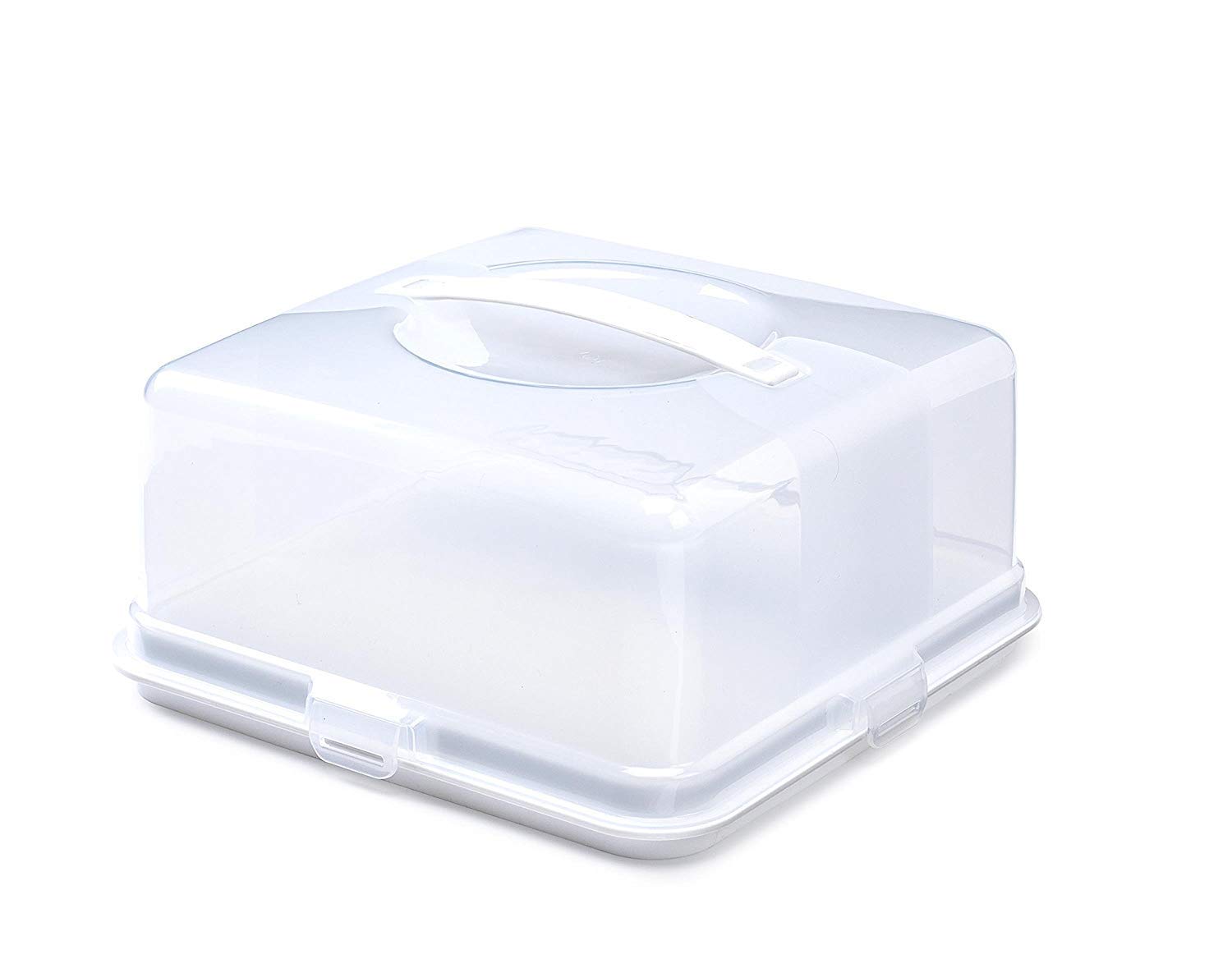 Whitefurze White 3 X Square Cake Box, Plastic,