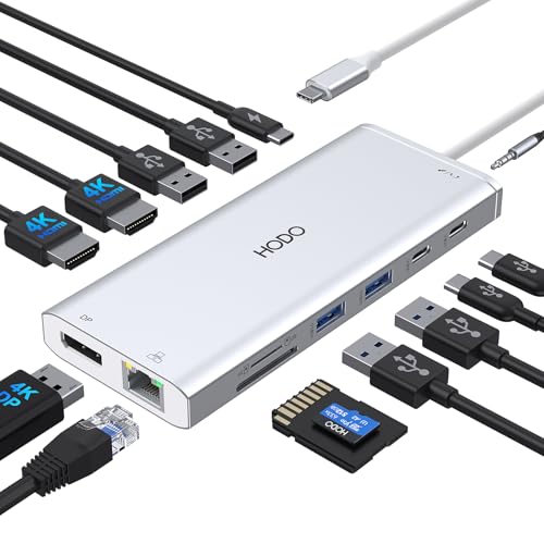 Image of USB C Docking Station Dual Monitor for HP,Laptop Docking Station 3 Monitors