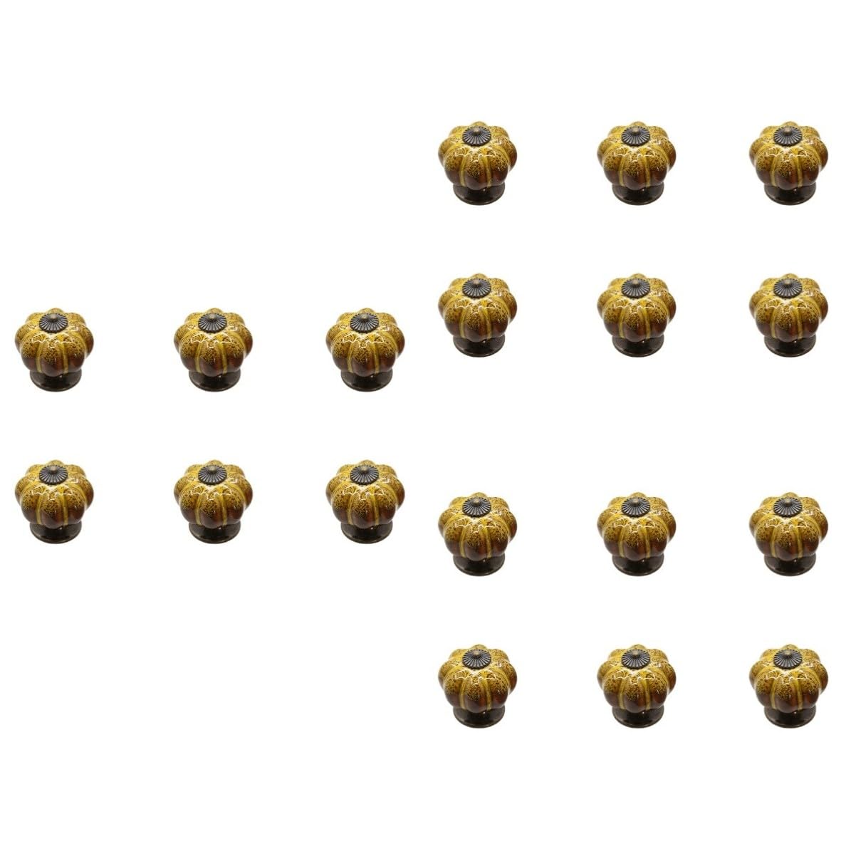 SOLUSTRE 18 Pollici Pomello per Mobili in Ceramica a Forma di Zucca, Maniglia per Armadio Classica Motivo Elegante, Resistente e Decorativa per Cassetti e Mobili