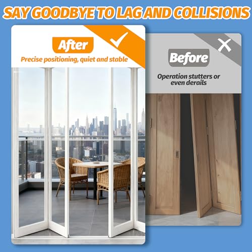 Kit de 4 guías deslizantes para puertas plegables de clóset, con protección de nylon | Riel y guía deslizante con resorte para puertas plegables montadas en la parte superior miniatura 3