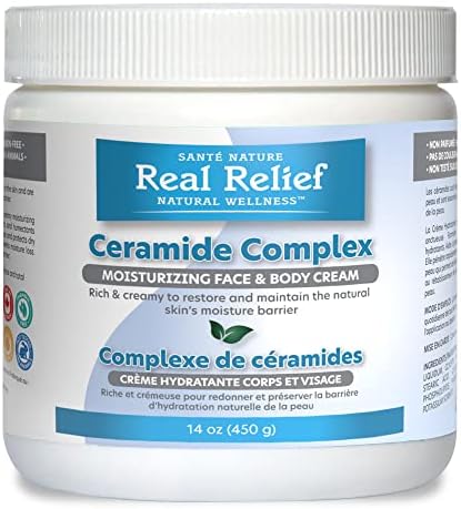 Real Relief Ceramides Complex Cream Moisturizing Face and Body Cream, Rich and Creamy, For dry to very dry skin , Fragrance Free 14 OZ